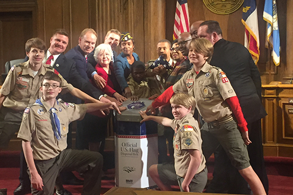 County and Boy Scouts Honoring the Flag