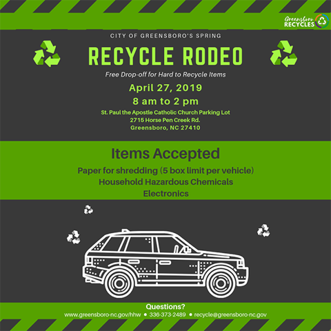 Greensboro’s Spring Recycle Rodeo Is Saturday, April 27
