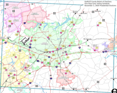 Early Voting Site Map Indicates Board of Elections Is Blue