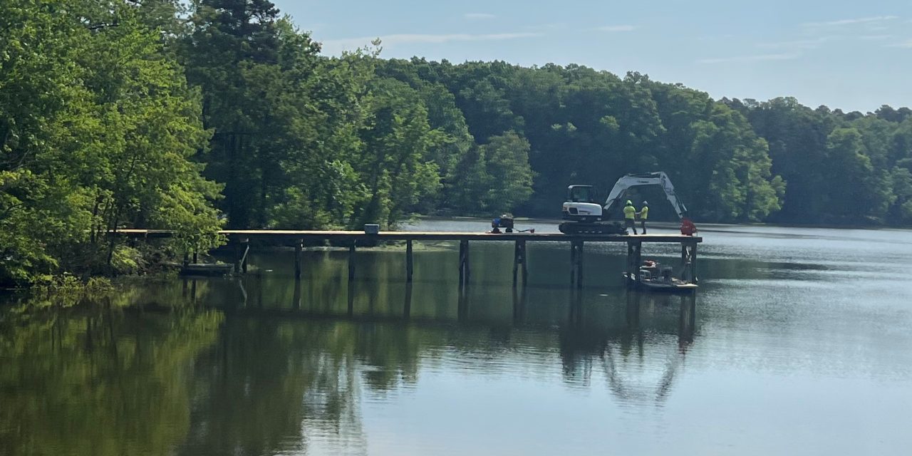 Ped-Xing Bridge Underway Over Lake In High Point