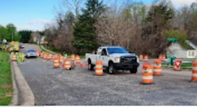 Chicanes And Mini-Roundabout Slow Traffic On Peach Orchard