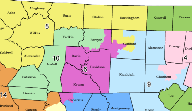 Guilford Divided Into Three Congressional Districts
